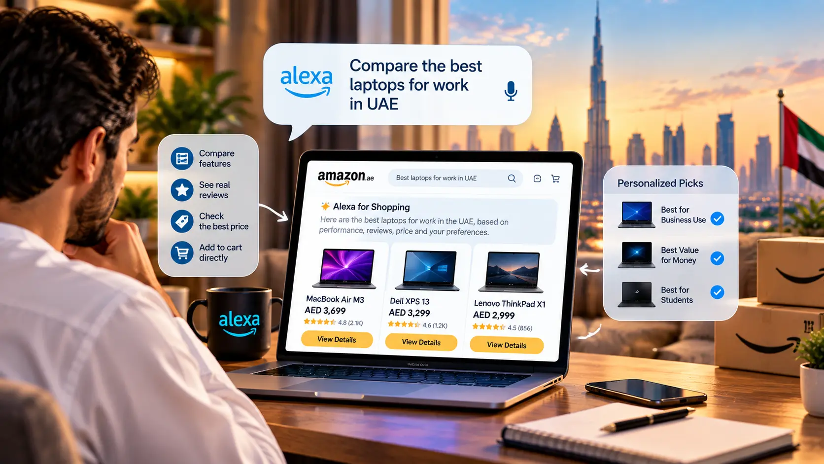 Alexa conversational shopping and product recommendations for Amazon UAE shoppers