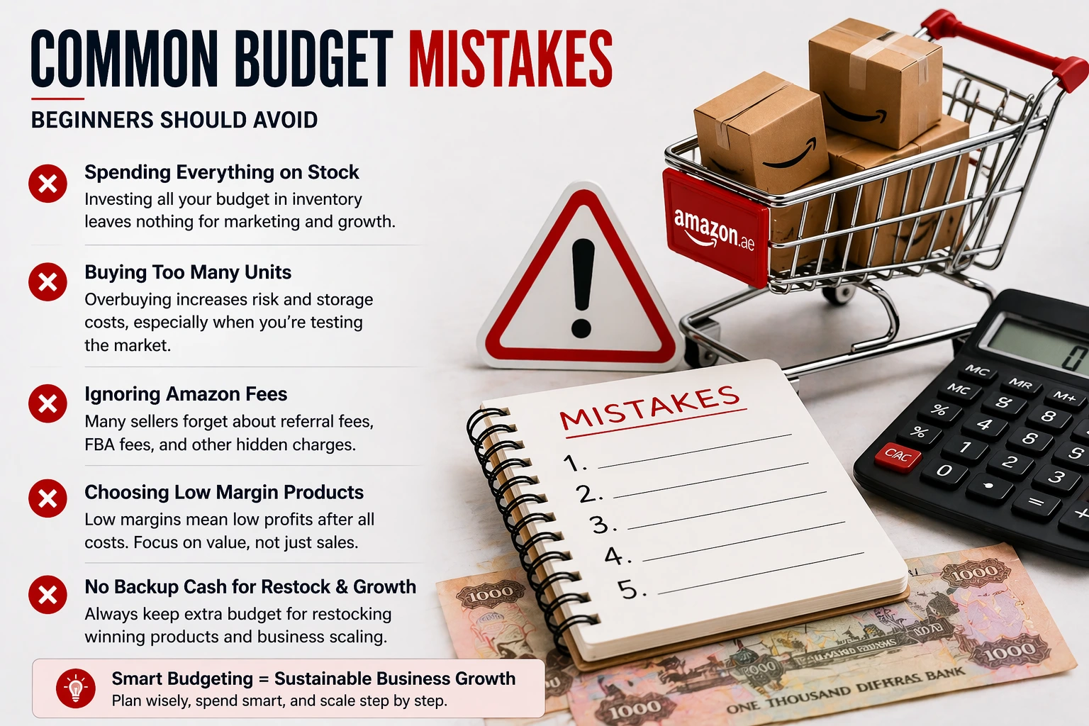 Common Amazon UAE budget mistakes beginners should avoid