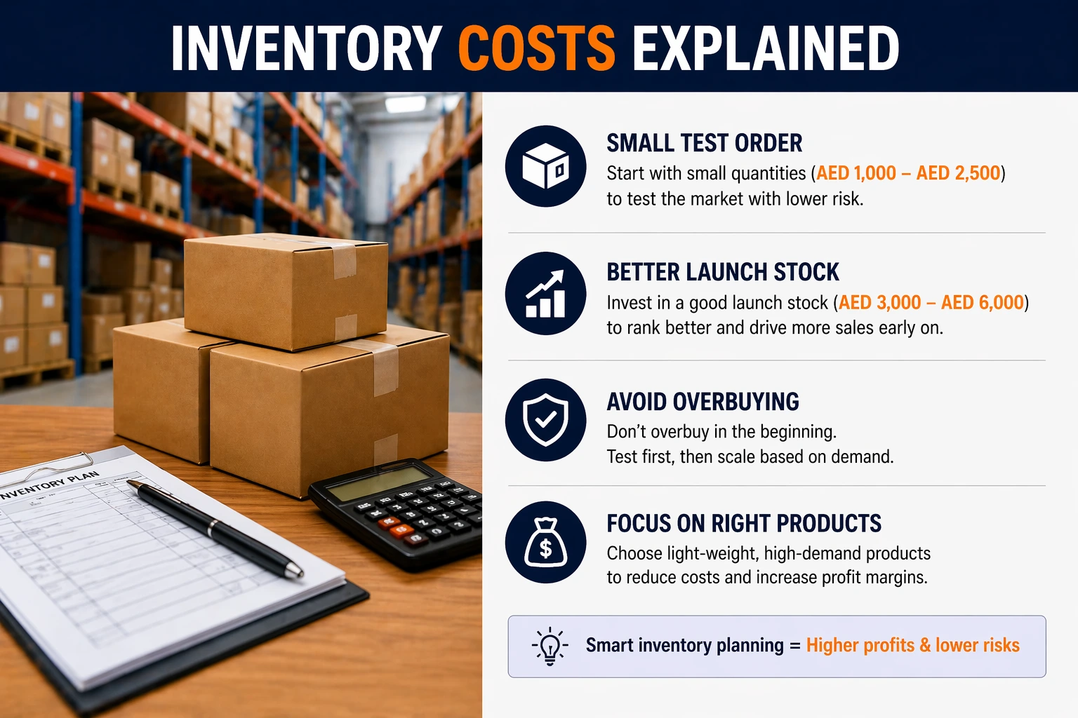 Inventory costs explained for Amazon UAE sellers