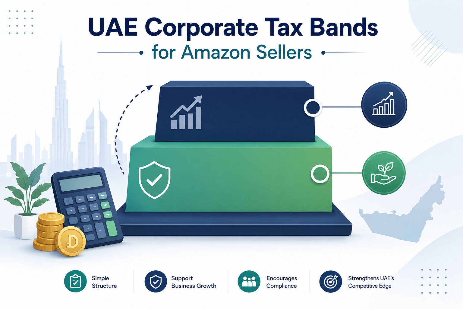 UAE corporate tax bands of zero percent and nine percent for Amazon sellers